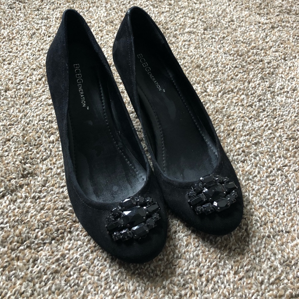 BCBGeneration Black Wedge Heels